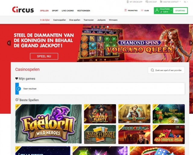 Circus Casino website